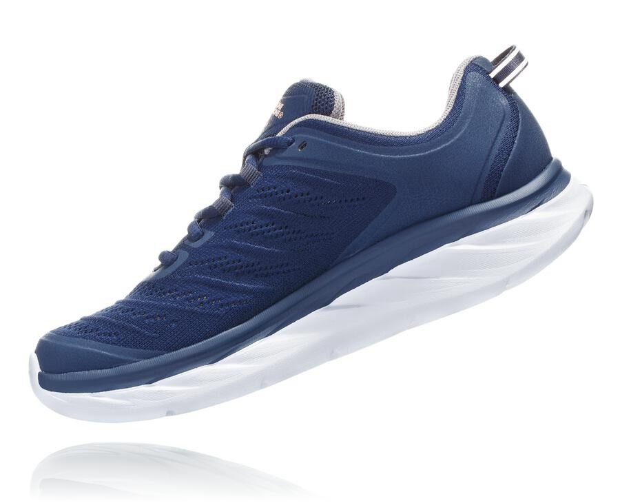 Hoka One One Womens Running Shoes - Akasa - Blue/White - CUDR42183